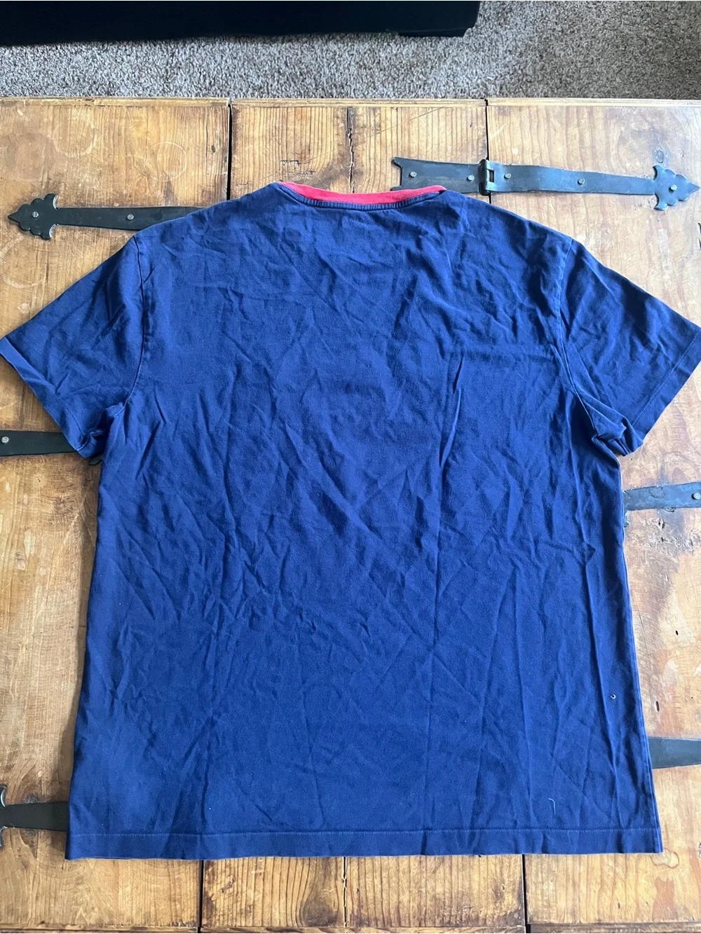 Polo by Ralph Lauren Navy Tee with Red Trim and Polo Logo
